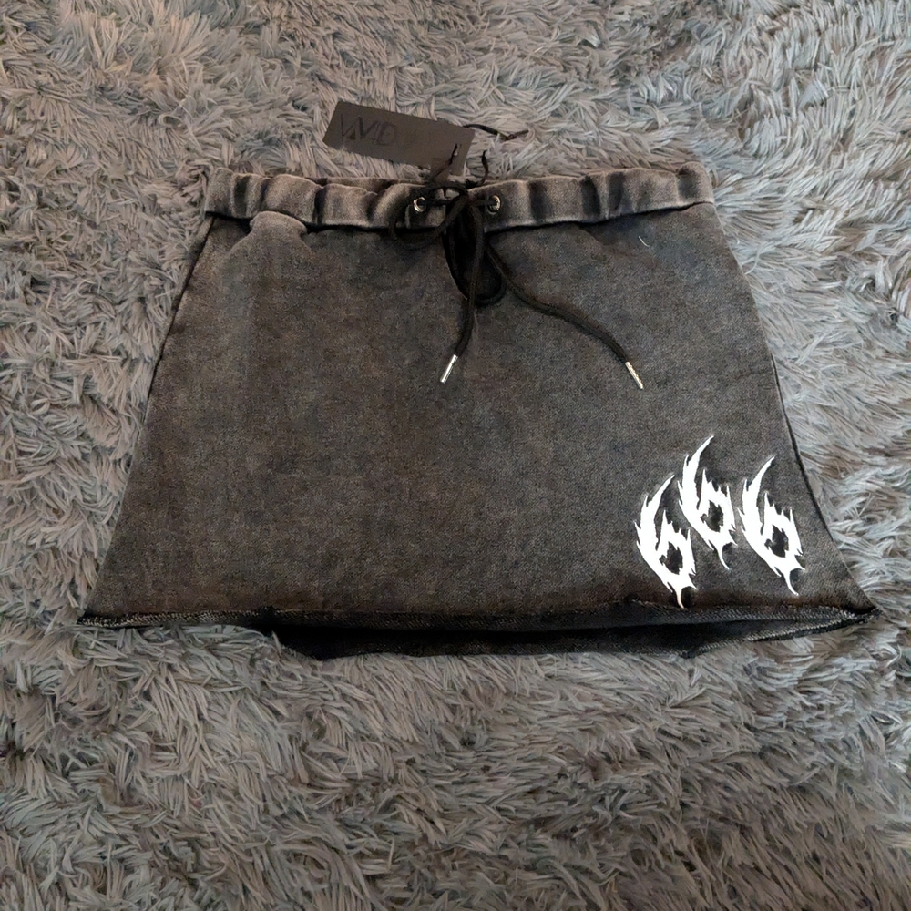 Widow - Gray Women's Skirt with 666 Flame Design